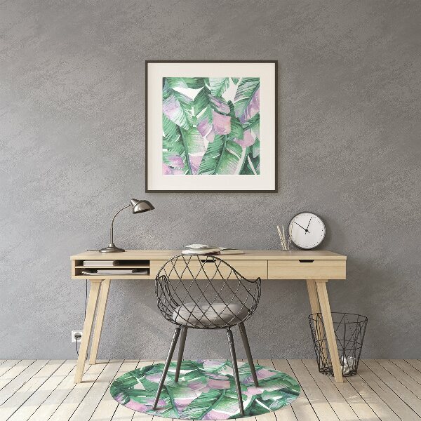 Chair mat floor panels protector pastel leaves