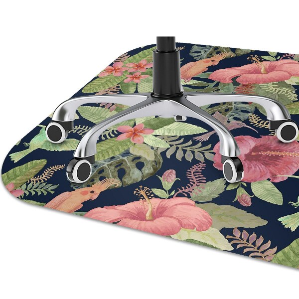 Chair mat floor panels protector Parrot in the jungle