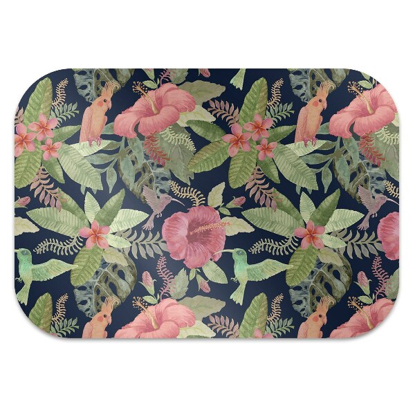 Chair mat floor panels protector Parrot in the jungle