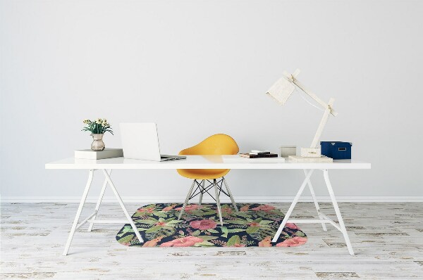 Chair mat floor panels protector Parrot in the jungle