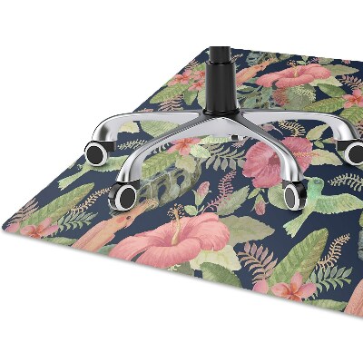 Chair mat floor panels protector Parrot in the jungle