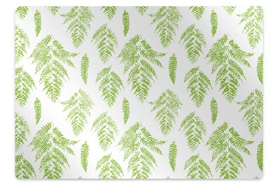 Office chair mat imprints of ferns