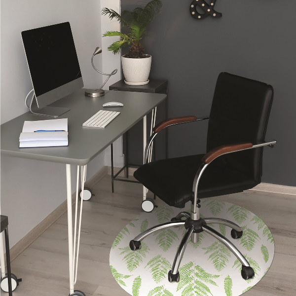 Office chair mat imprints of ferns