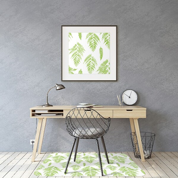 Office chair mat imprints of ferns