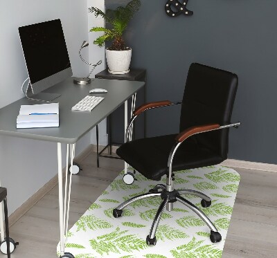 Office chair mat imprints of ferns