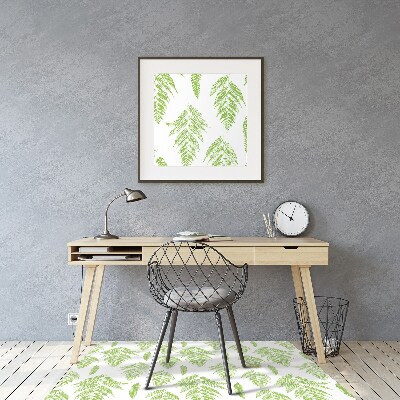 Office chair mat imprints of ferns