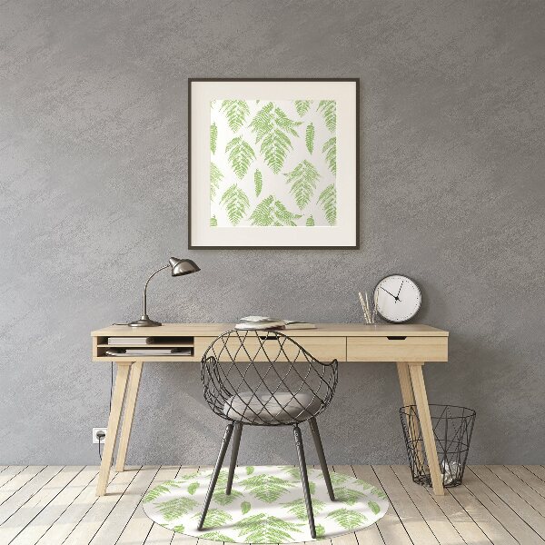 Office chair mat imprints of ferns