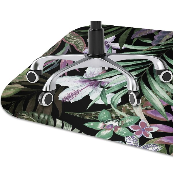 Office chair floor protector palm flowers