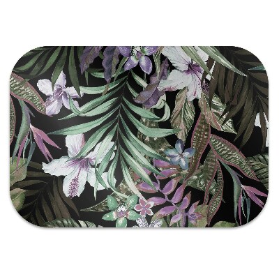 Office chair floor protector palm flowers