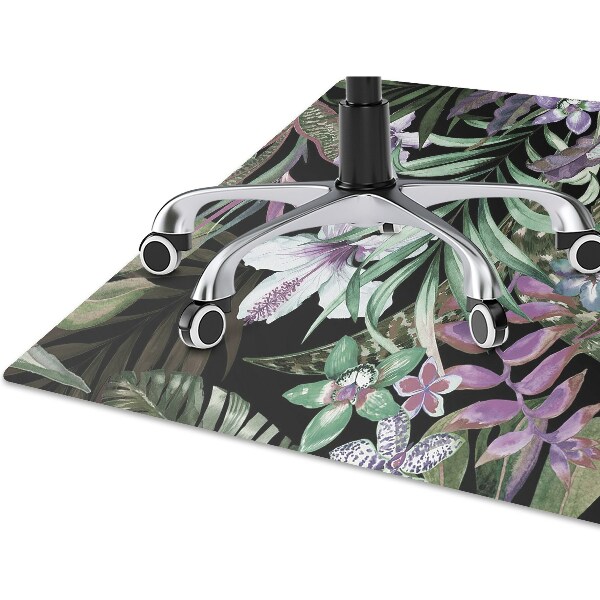 Office chair floor protector palm flowers