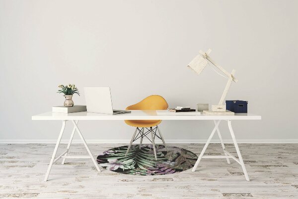 Office chair floor protector palm flowers