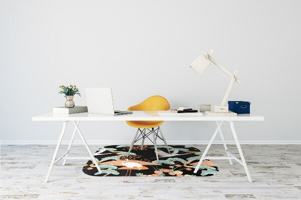 Office chair mat painted herons