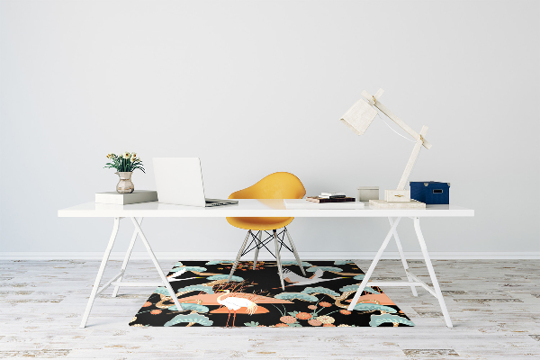 Office chair mat painted herons