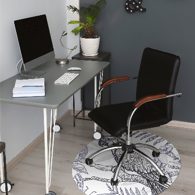 Office chair mat drawn parrot