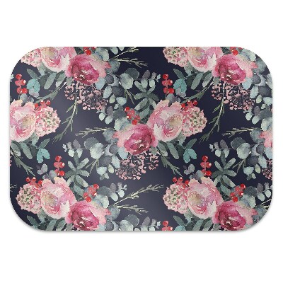 Office chair mat Flowers and leaves
