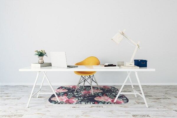 Office chair mat Flowers and leaves