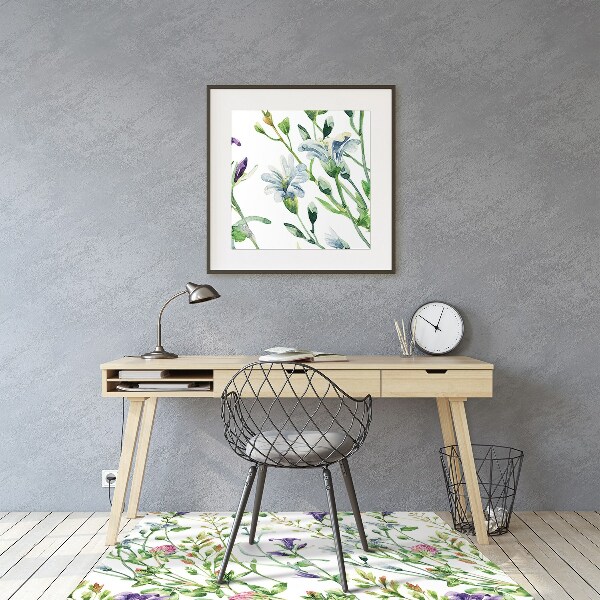Computer chair mat Field flowers