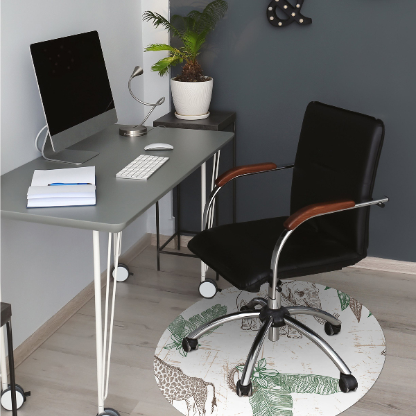 Office chair mat Giraffes and Elephants