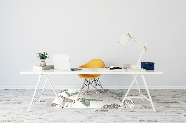 Office chair mat Giraffes and Elephants