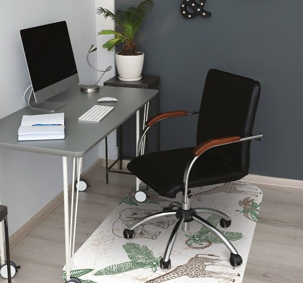 Office chair mat Giraffes and Elephants