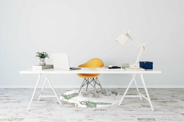 Office chair mat Giraffes and Elephants