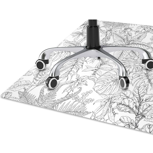 Office chair mat drawn leaves