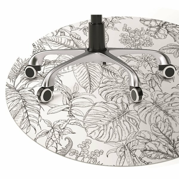 Office chair mat drawn leaves