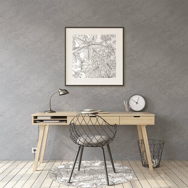 Office chair mat drawn leaves