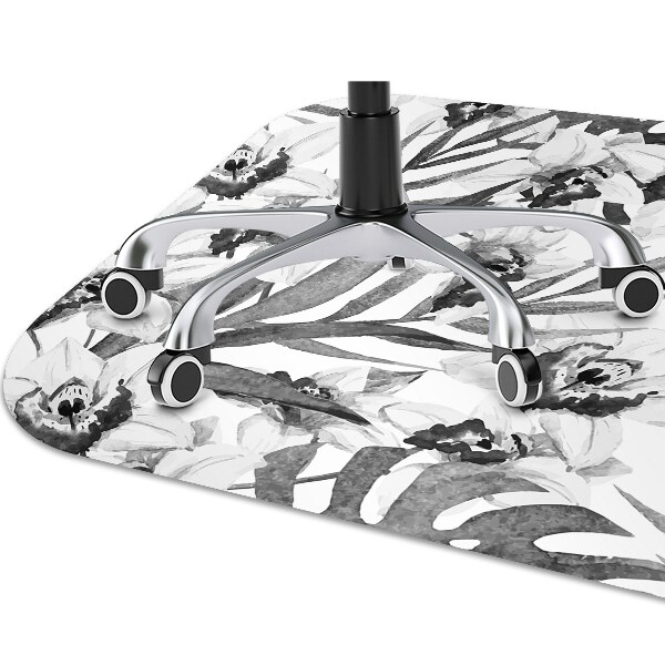 Office chair mat Leaves and flowers