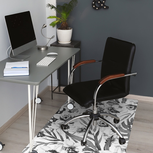Office chair mat Leaves and flowers