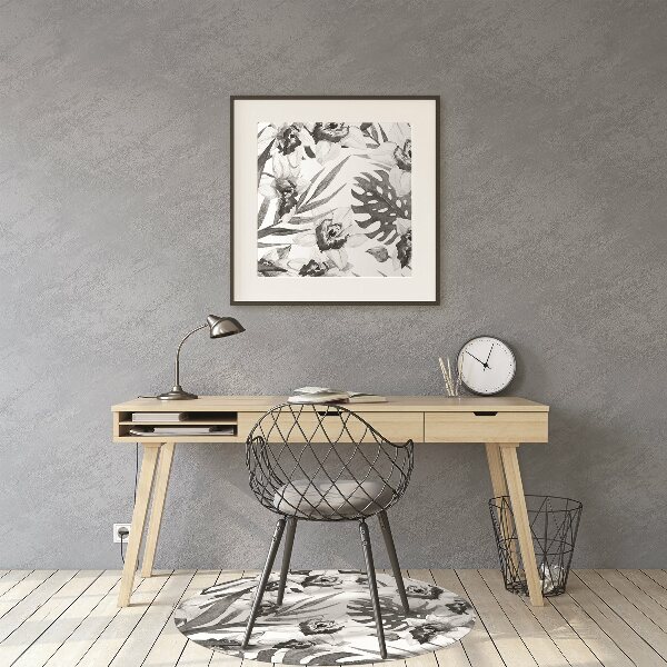 Office chair mat Leaves and flowers
