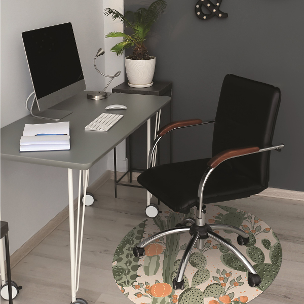 Chair mat orange cactus