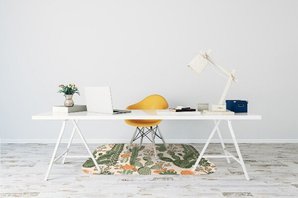 Chair mat orange cactus