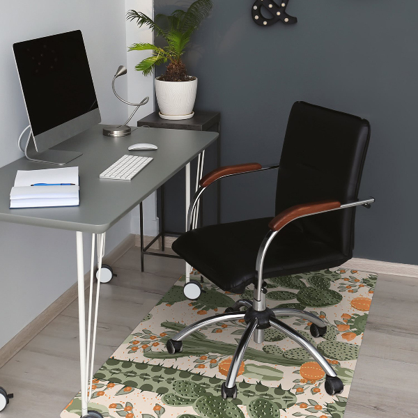 Chair mat orange cactus