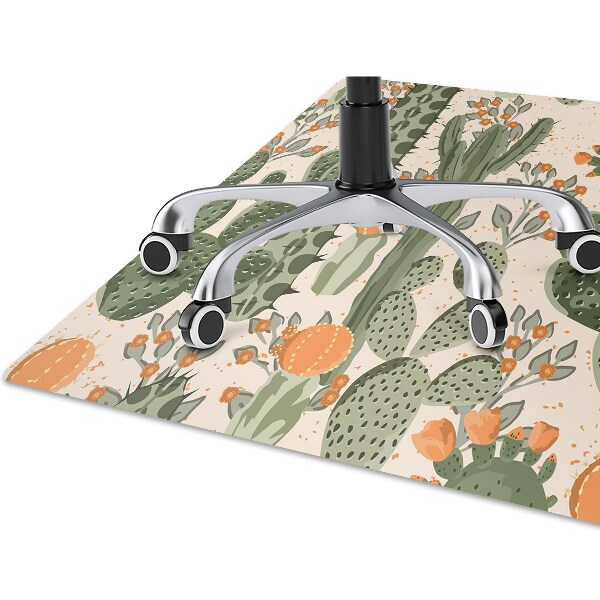 Chair mat orange cactus
