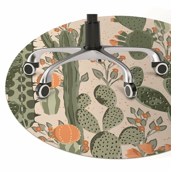 Chair mat orange cactus