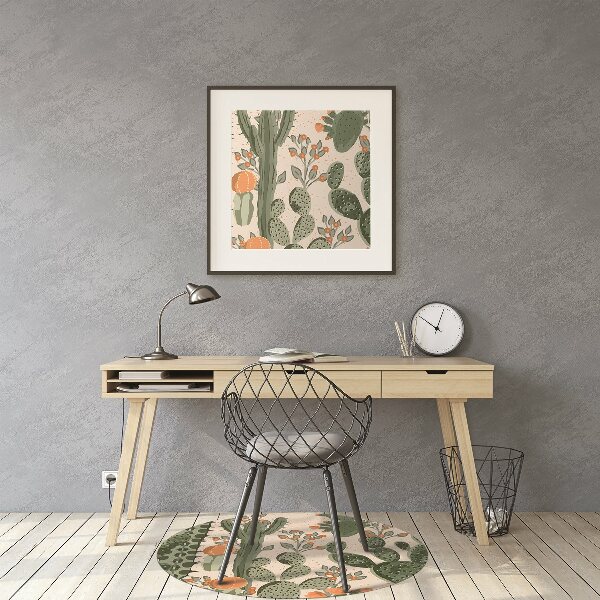 Chair mat orange cactus