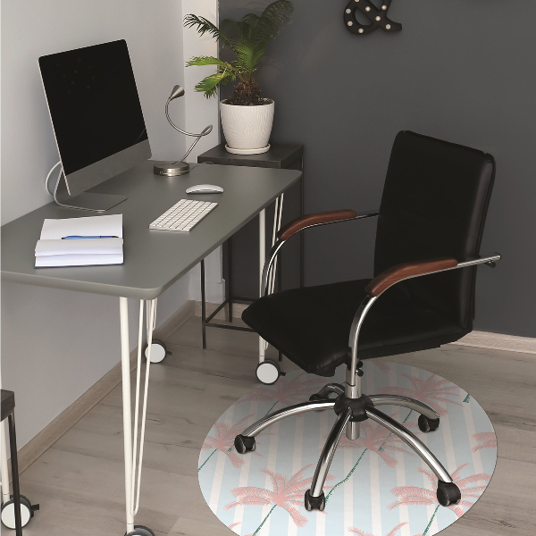 Office chair floor protector palm leaves