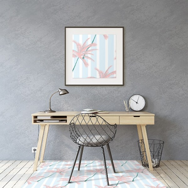 Office chair floor protector palm leaves
