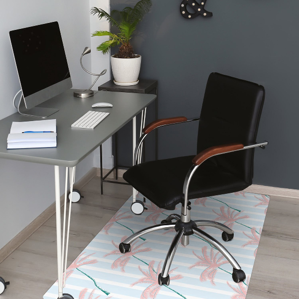 Office chair floor protector palm leaves