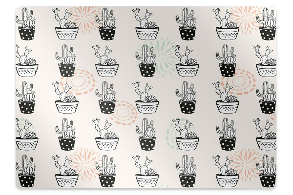 Chair mat floor panels protector cactus flower pots