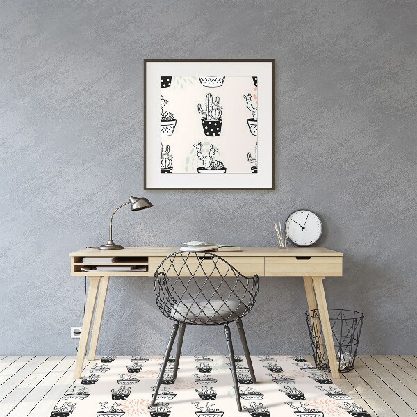 Chair mat floor panels protector cactus flower pots