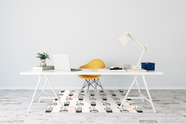 Chair mat floor panels protector cactus flower pots