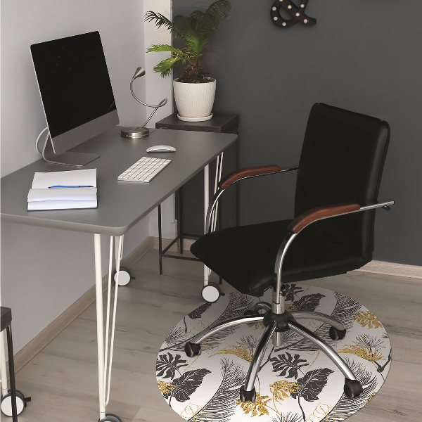 Chair mat floor panels protector tropical Gold