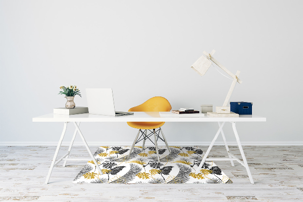 Chair mat floor panels protector tropical Gold