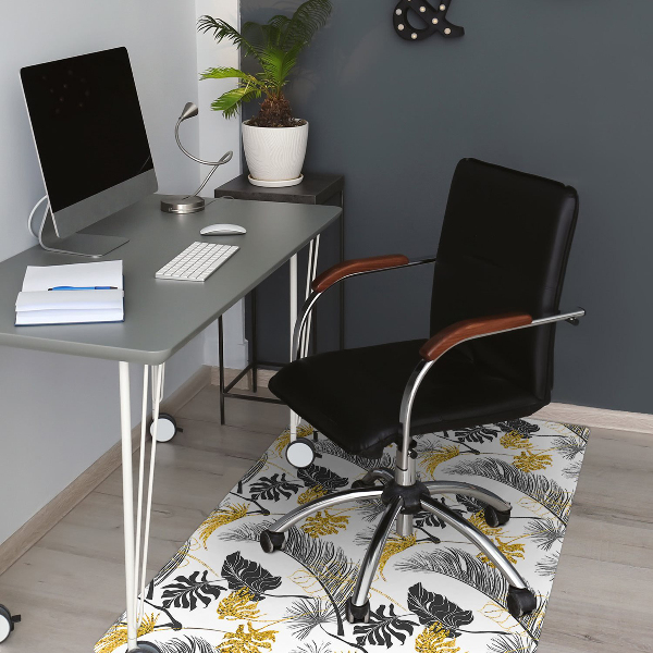 Chair mat floor panels protector tropical Gold