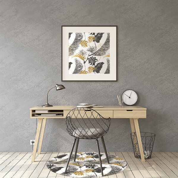 Chair mat floor panels protector tropical Gold