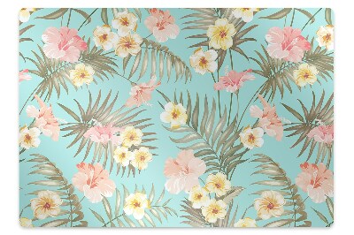 Chair mat floor panels protector pastel flowers