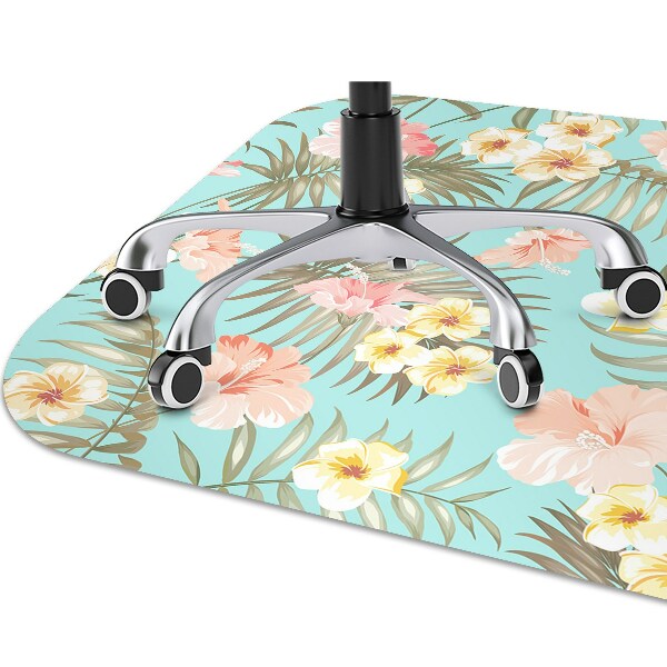 Chair mat floor panels protector pastel flowers