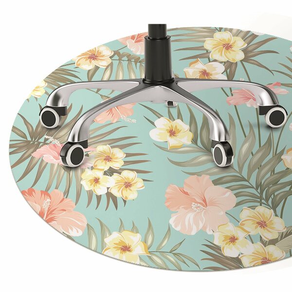 Chair mat floor panels protector pastel flowers